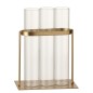 Soliflore en métal doré avec 3 tubes en verre L11*l7*11cm Soliflore en métal doré avec 3 tubes en verre L11*l7*11cm