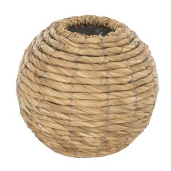 Vase boule en bois naturel 17.5x17.5x15.5 cm