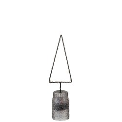 Albero di Natale artificiale in metallo nero 8x6x30 cm