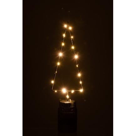 Árbol de Navidad artificial de metal negro 10x6x35 cm