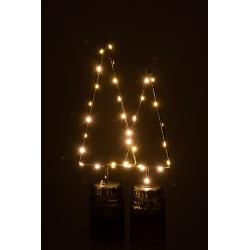 Sapin de Noël artificiel en métal noir 10x6x35 cm