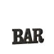 BAR LETTRES METAL NOIR