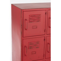 Armario de metal rojo con 9 puertas con llave 86x42x113.7cm