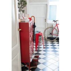 Armario de metal rojo con 9 puertas con llave 86x42x113.7cm