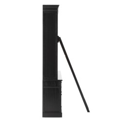 Bibliotheque + Echelle Bois Noir/Naturel