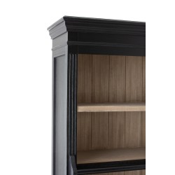 Bibliotheque + Echelle Bois Noir/Naturel