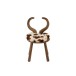 Chaise avec corne de vache en bois et textile marron 36x36x58 cm Chaise avec corne de vache en bois et textile marron 36x36x58 cm
