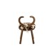 Chaise avec corne de vache en bois et textile marron 36x36x58 cm Chaise avec corne de vache en bois et textile marron 36x36x58 cm