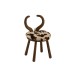 Chaise avec corne de vache en bois et textile marron 36x36x58 cm Chaise avec corne de vache en bois et textile marron 36x36x58 cm