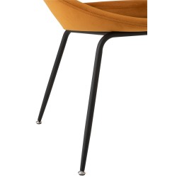 Silla redonda de tela ocre de 69x59x78 cm