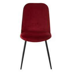 Silla de 4 patas de tela Bordeaux 46.5x44.5x86 cm