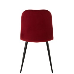 Silla de 4 patas de tela Bordeaux 46.5x44.5x86 cm