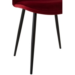 Silla de 4 patas de tela Bordeaux 46.5x44.5x86 cm