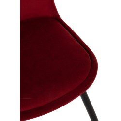 Silla de 4 patas de tela Bordeaux 46.5x44.5x86 cm
