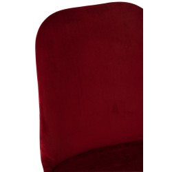 Silla de 4 patas de tela Bordeaux 46.5x44.5x86 cm