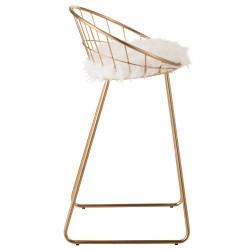 Chaise de bar ronde en métal or 54x52x102 cm