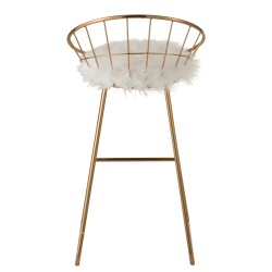 Chaise de bar ronde en métal or 54x52x102 cm