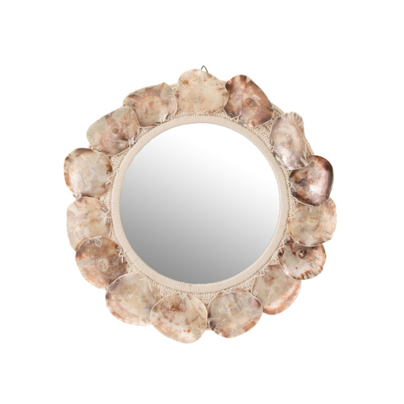 Miroir rond en coquillage 69x69x9 cm