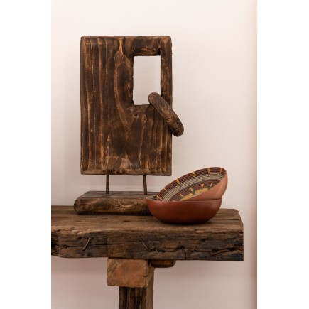 Décoration sur pied en bois marron 25x15x49 cm