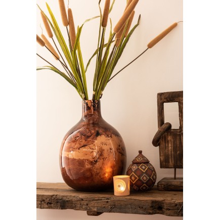 Décoration sur pied en bois marron 25x15x49 cm