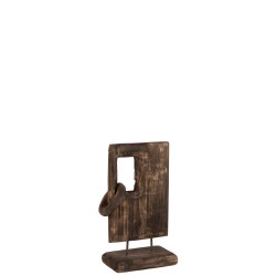 Décoration sur pied en bois marron 25x15x49 cm