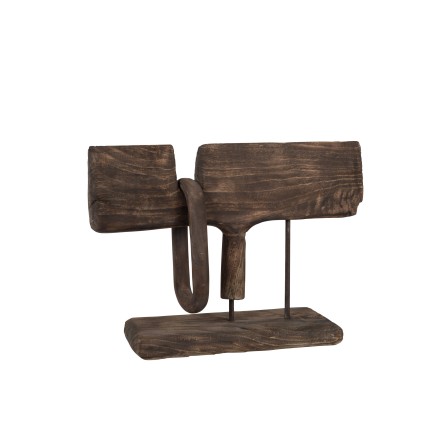 Décoration sur pied en bois marron 58x16x38 cm