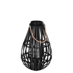 Lanterne en bois noir 41x41x70 cm