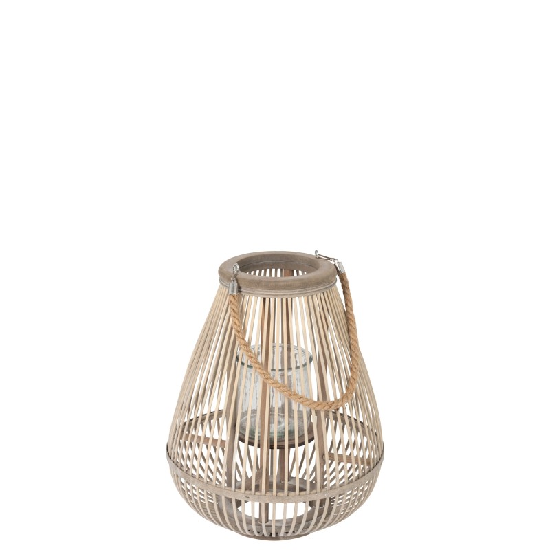 Lanterne en forme de poire en bambou gris