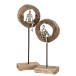 Personnage aluminium sur socle dans bois naturel 18x11x48 cm Personnage aluminium sur socle dans bois naturel 18x11x48 cm