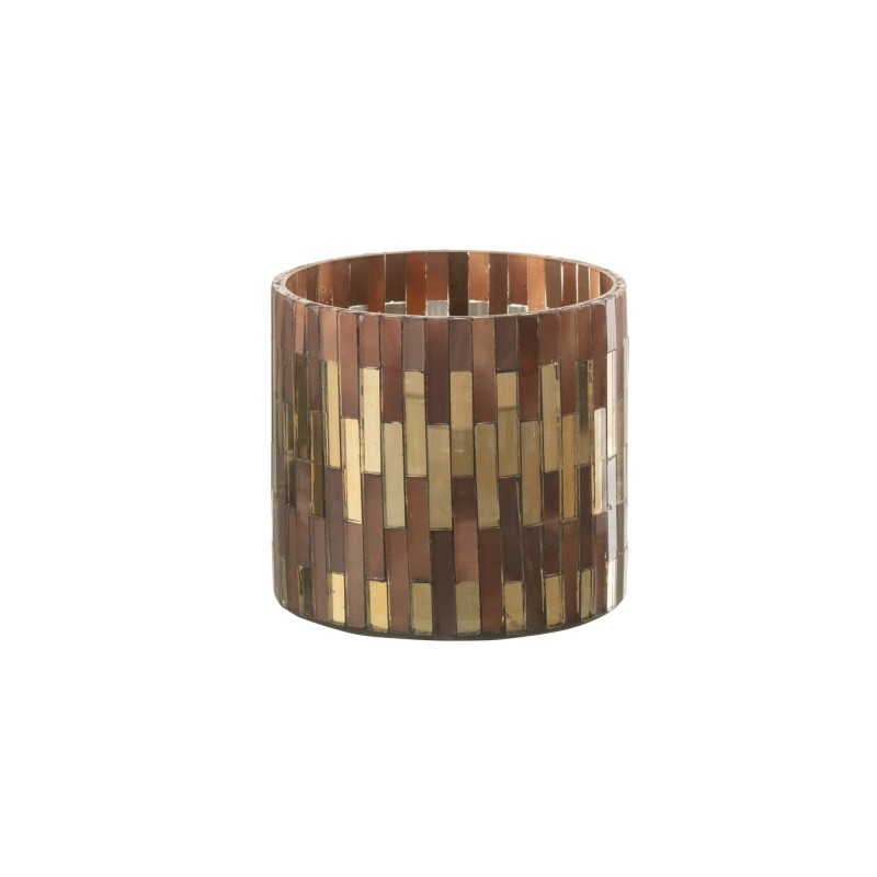 Photophore chic en verre marrons et dorées D8cm Photophore chic en verre marrons et dorées D8cm