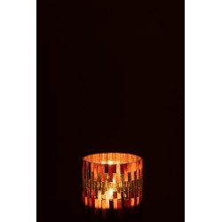 Photophore chic en verre marrons et dorées D8cm