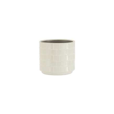 Vaso di fiori in ceramica bianca lucida D12cm