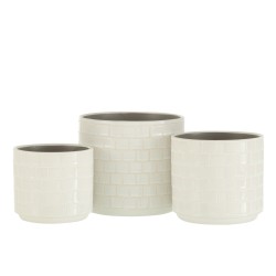 Cache-pot en céramique brillant couleur blanc D12cm