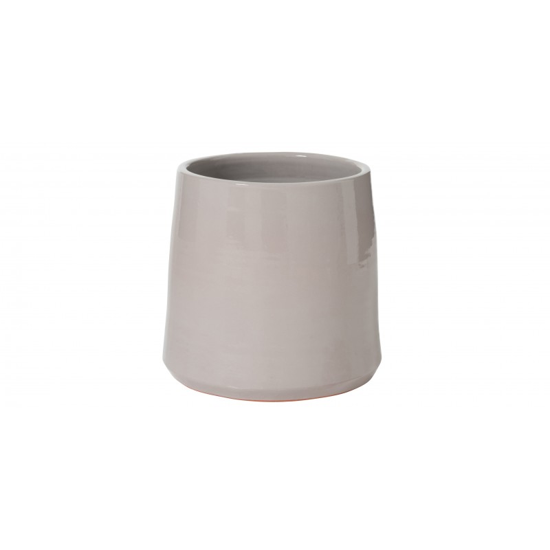Maceta redonda cerámica gris Alt. 26 cm