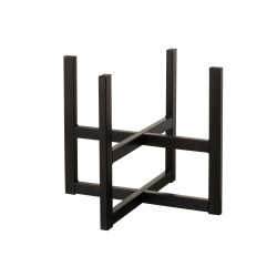 Supporto per vasi da fiori o cesto in metallo nero 42,5x42,5x35 cm