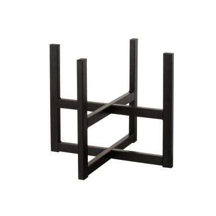 Supporto per vasi da fiori o cesto in metallo nero 42,5x42,5x35 cm