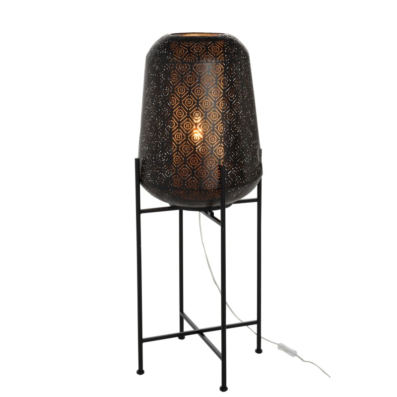 Lampe Orientale Fine Sur Pied Metal Noir Large
