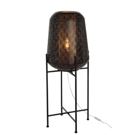 Lampe Orientale Fine Sur Pied Metal Noir Large