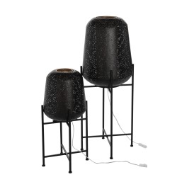 Lampe Orientale Fine Sur Pied Metal Noir Large