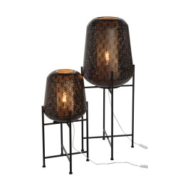 Lampe Orientale Fine Sur Pied Metal Noir Large