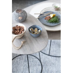 Table basse avec plateau ovale en bois
