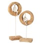 Statuette en aluminium sur socle en bois naturel 18x9x48 cm Statuette en aluminium sur socle en bois naturel 18x9x48 cm