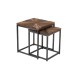 Set de 2 tables gigognes en bois marron et métal noir 43.5x43.5x51.5 cm Set de 2 tables gigognes en bois marron et métal noir 43.5x43.5x51.5 cm
