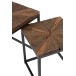 Set de 2 tables gigognes en bois marron et métal noir 43.5x43.5x51.5 cm Set de 2 tables gigognes en bois marron et métal noir 43.5x43.5x51.5 cm
