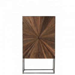 Armoire 2 portes en bois naturel 90x40x160 cm