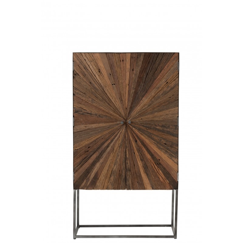 Armoire 2 portes en bois naturel 90x40x160 cm