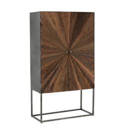 Armoire 2 portes en bois naturel 90x40x160 cm