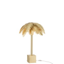 LAMPE FEUILLES DE COCO ACIER OR