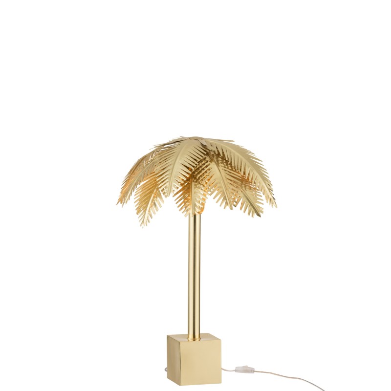 LAMPE FEUILLES DE COCO ACIER OR