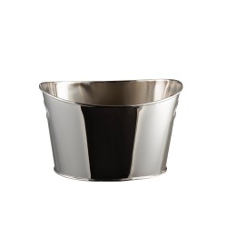 Seau à champagne ovale en acier inoxydable argent 31x23x20cm